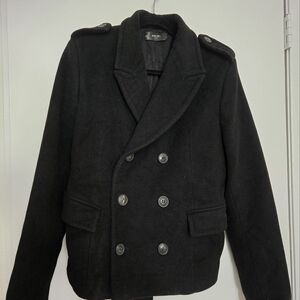 AMIRI Black Winter Double-Breasted Pea Coat